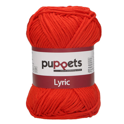 Ball of Puppets Lyric No. 8 cotton yarn in Scarlet