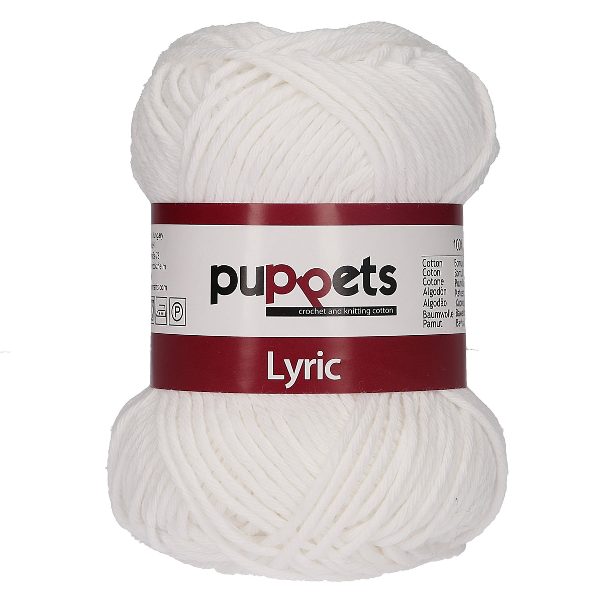 Ball of Puppets Lyric No. 8 cotton yarn in white