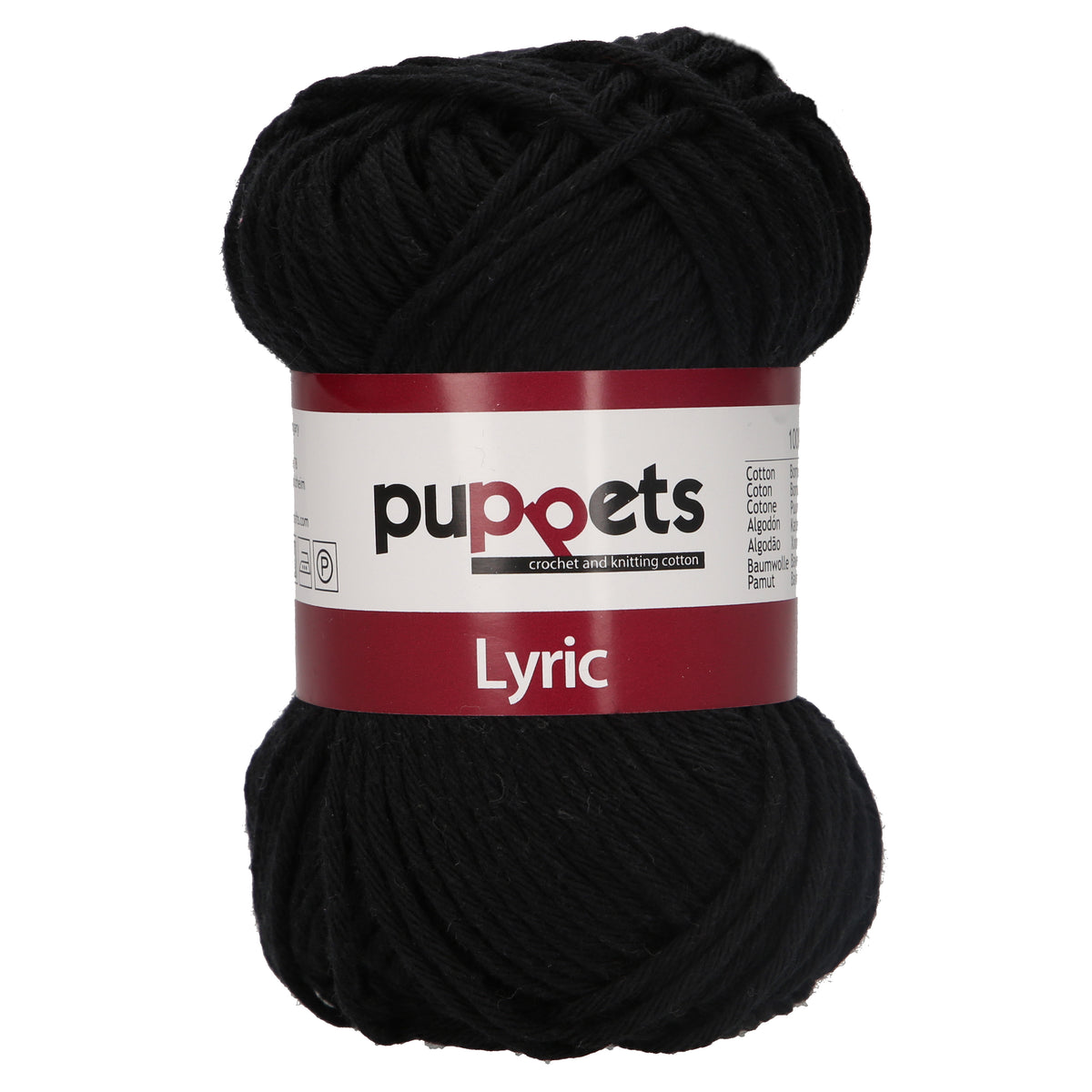 Ball of Puppets Lyric No. 8 cotton yarn in black