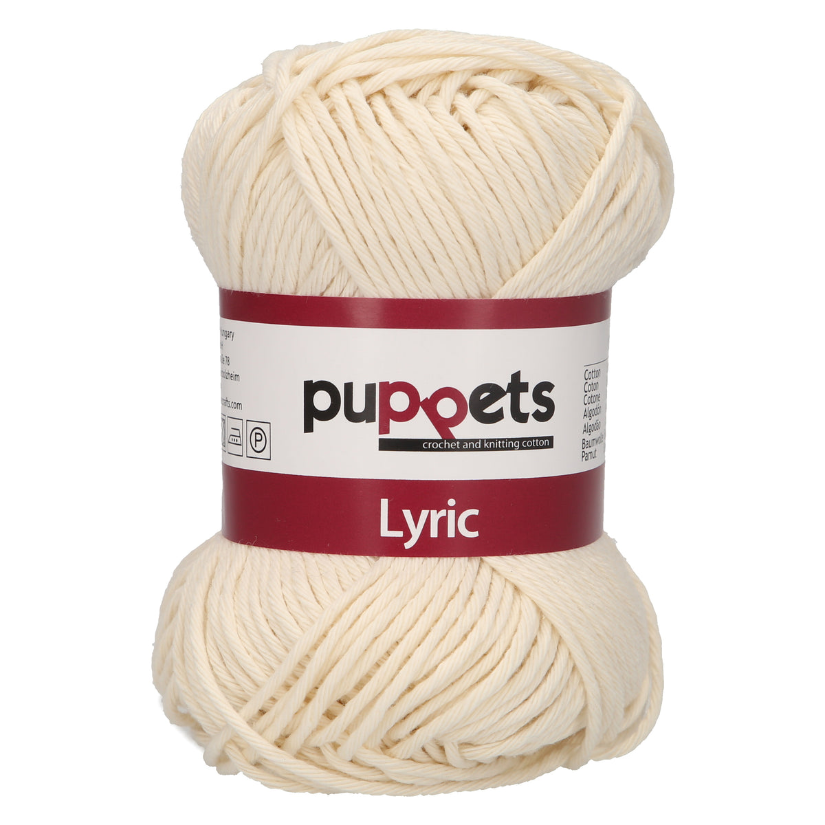 Ball of Puppets Lyric No. 8 cotton yarn in cream