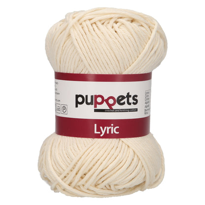 Ball of Puppets Lyric No. 8 cotton yarn in cream