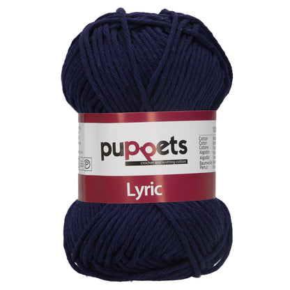 Ball of Puppets Lyric No. 8 cotton yarn in navy