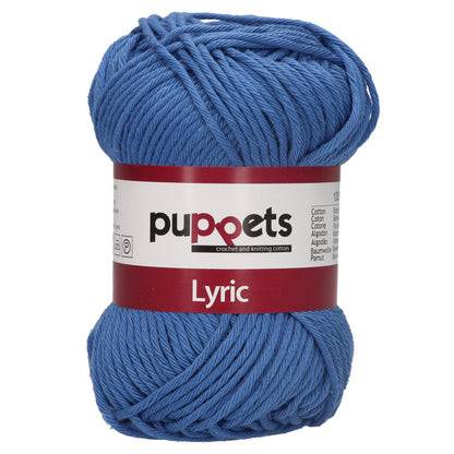 Ball of Puppets Lyric No. 8 cotton yarn in mid blue