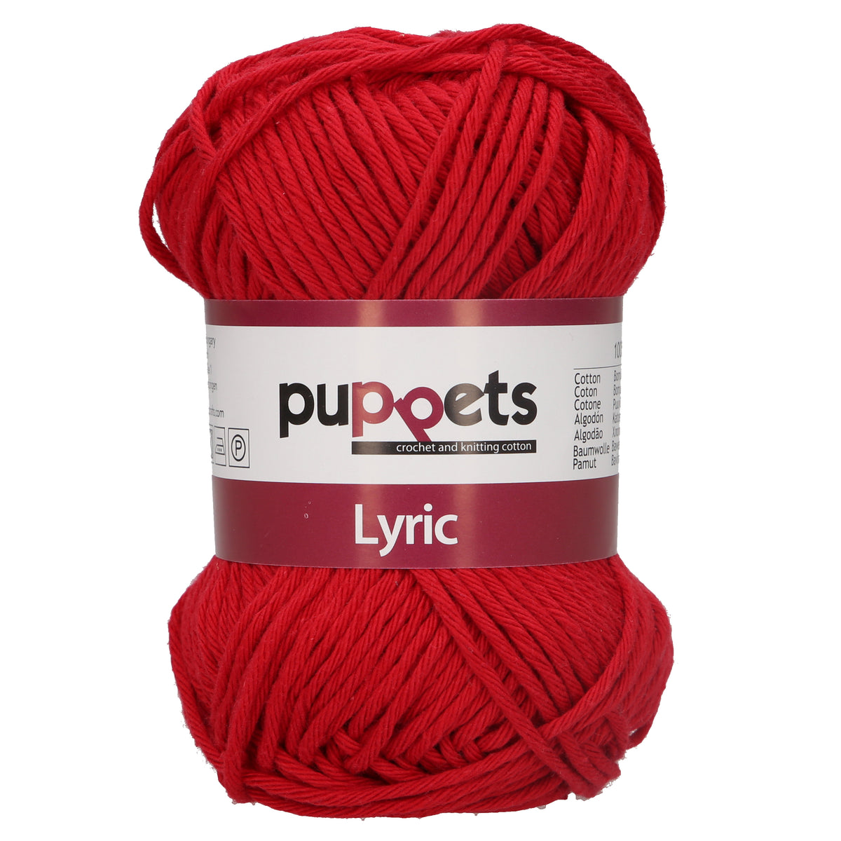 Ball of Puppets Lyric No. 8 cotton yarn in crimson