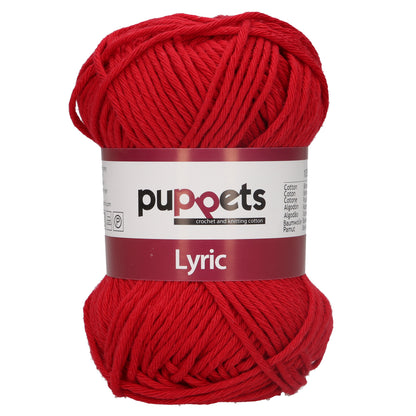 Ball of Puppets Lyric No. 8 cotton yarn in crimson
