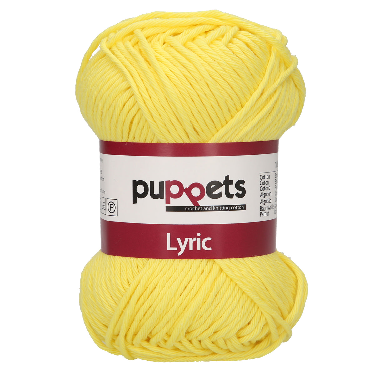 Ball of Puppets Lyric No. 8 cotton yarn in lemon