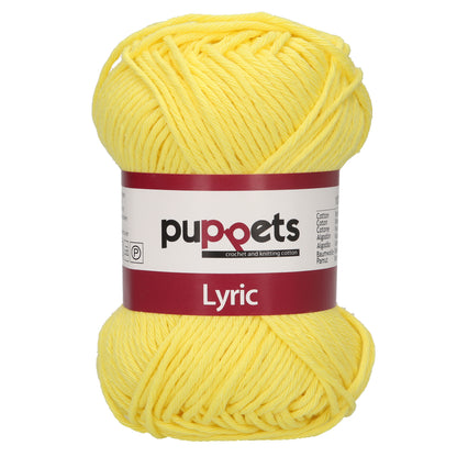Ball of Puppets Lyric No. 8 cotton yarn in lemon