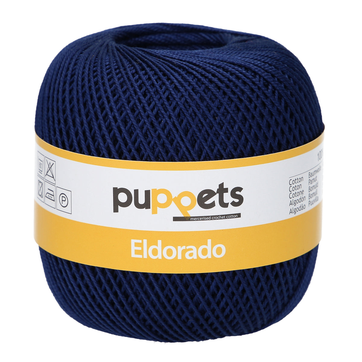 Ball of Puppets Eldorado No. 6 cotton yarn in navy