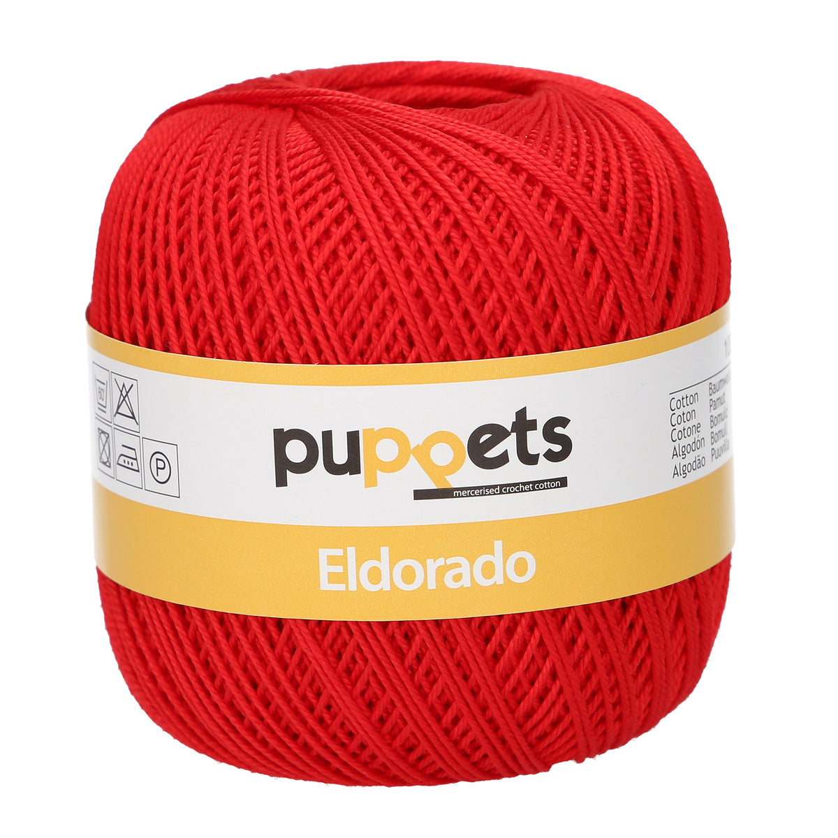 Ball of Puppets Eldorado No 6 cotton yarn in red