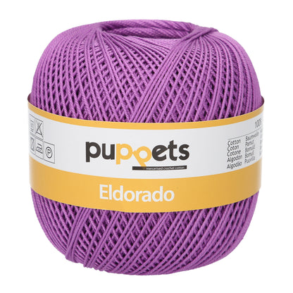 Ball of Puppets Eldorado No 6 cotton yarn in purple