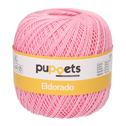 Ball of Puppets Eldorado No. 6 cotton yarn in mid pink