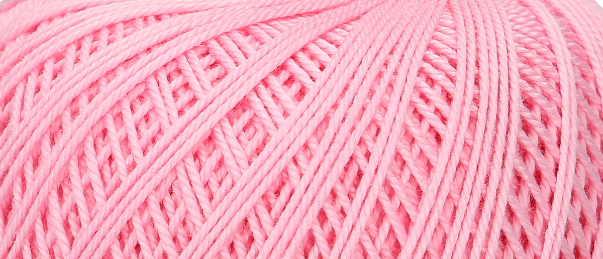 Ball of Puppets Eldorado No. 6 cotton yarn in mid pink