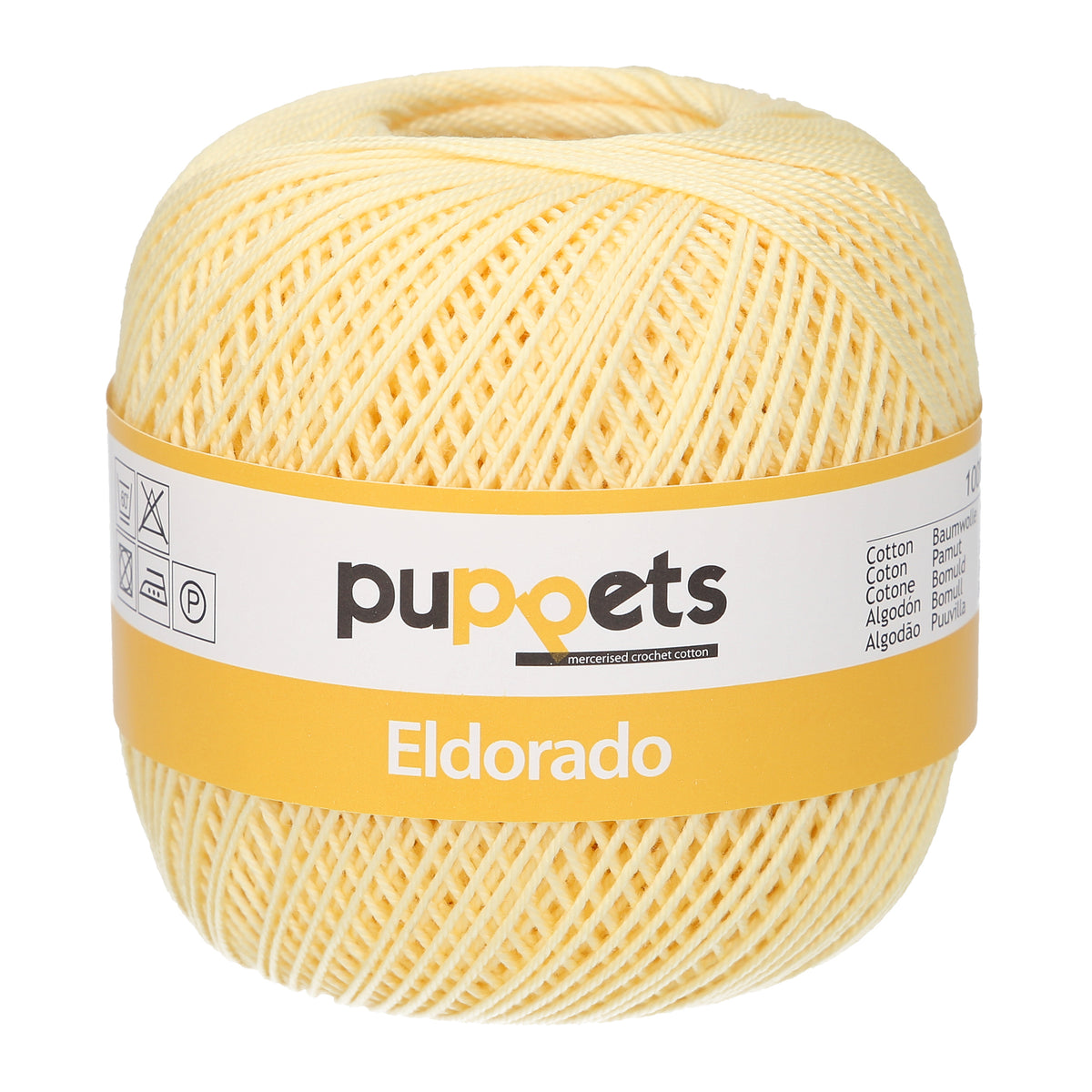 Ball of Puppets Eldorado No 6 cotton yarn in pale yellow