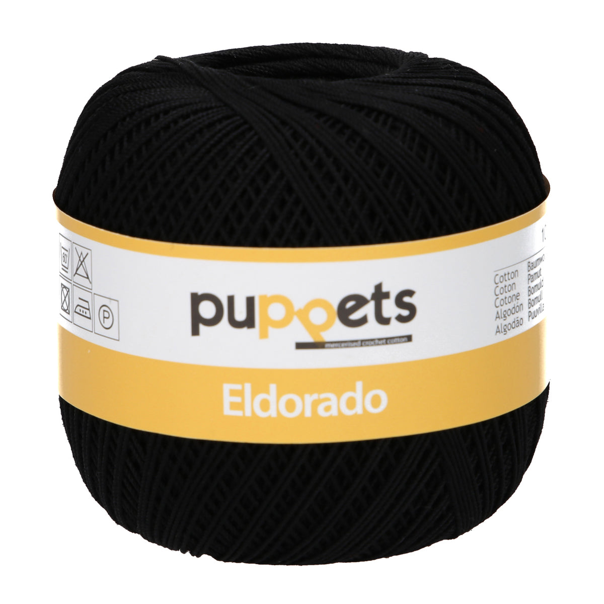 Ball of Puppets Eldorado No 10 cotton yarn in black
