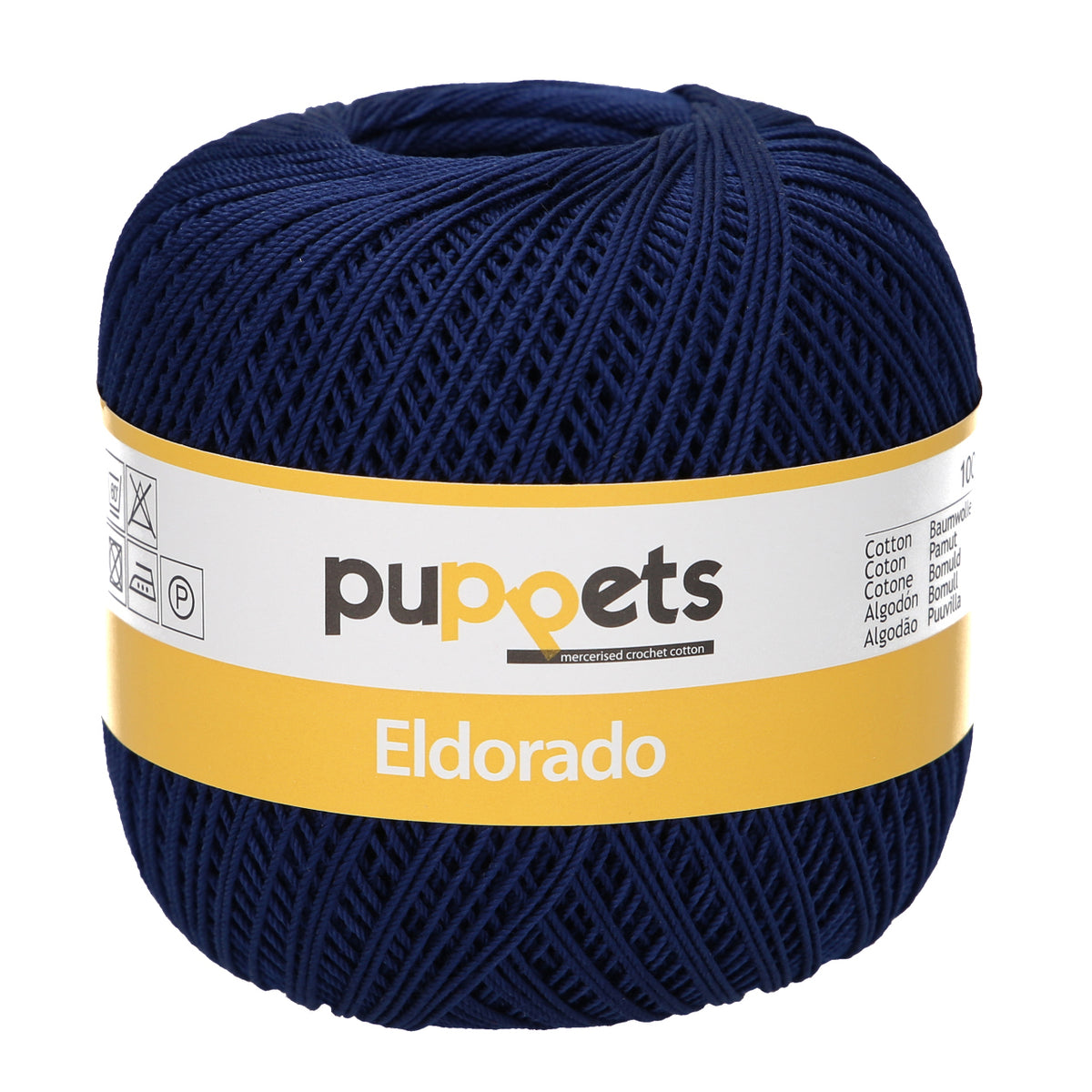 Ball of Puppets Eldorado No 10 cotton yarn in navy
