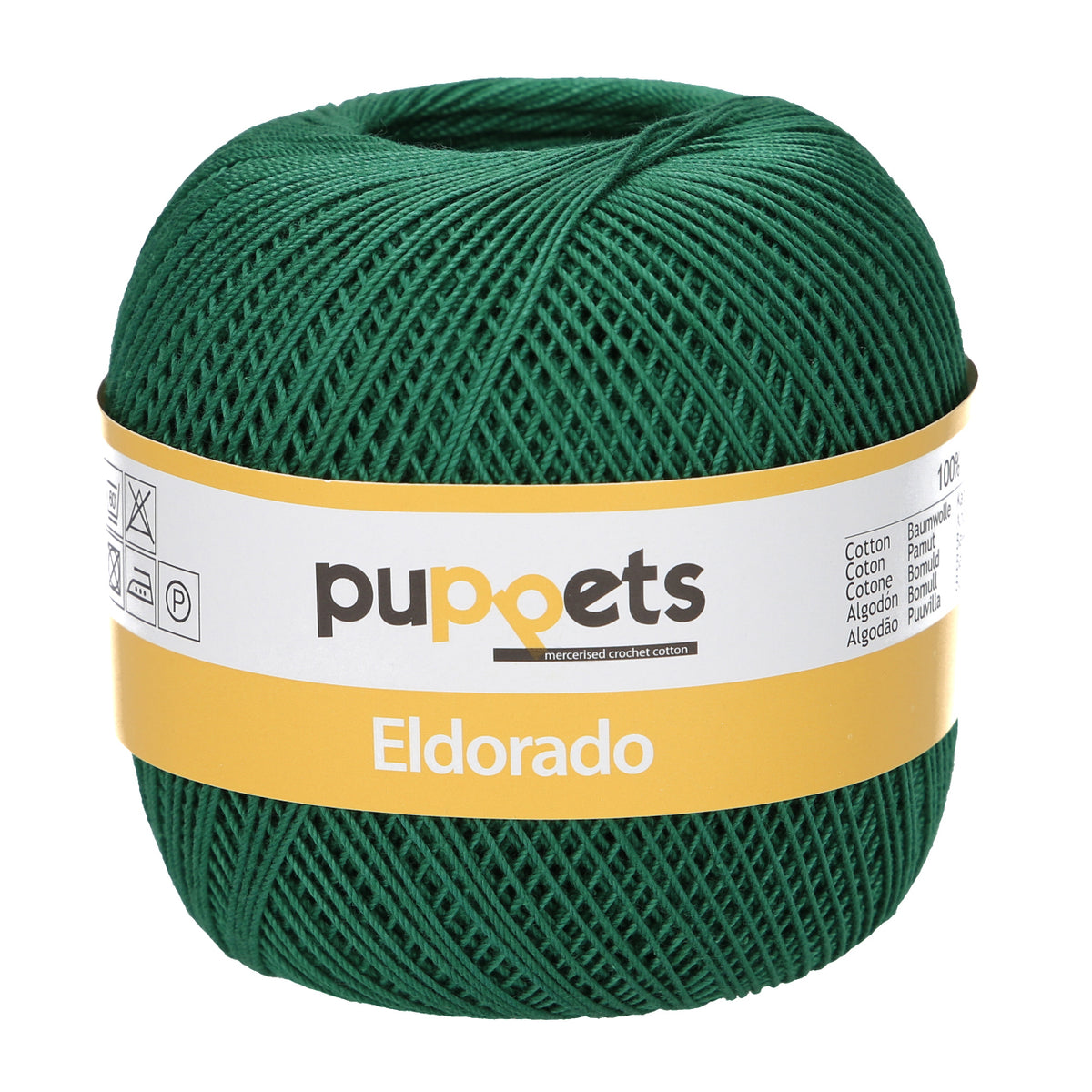 Ball of Puppets Eldorado No 10 cotton yarn in bottle green