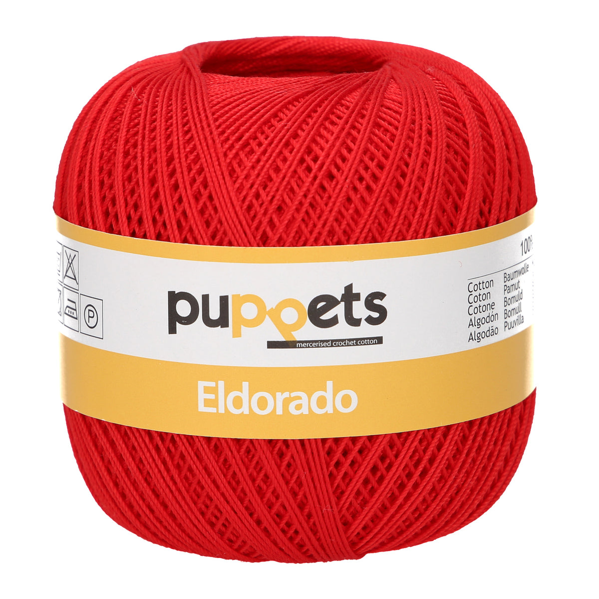 Ball of Puppets Eldorado No 10 cotton yarn in red