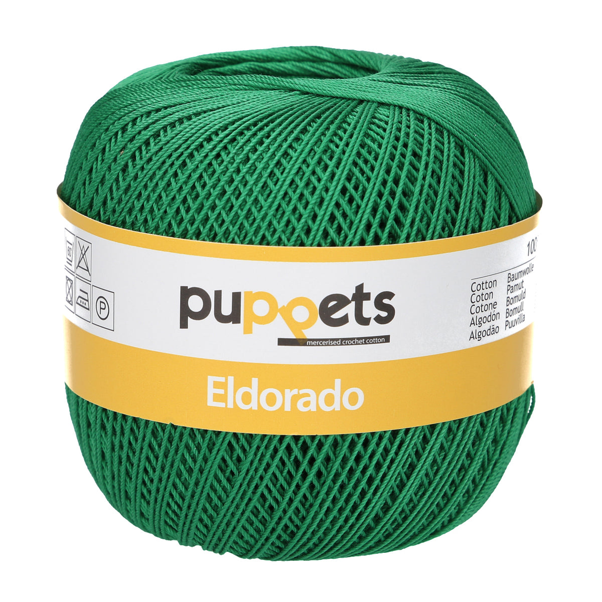 Ball of Puppets Eldorado No 10 cotton yarn in emerald