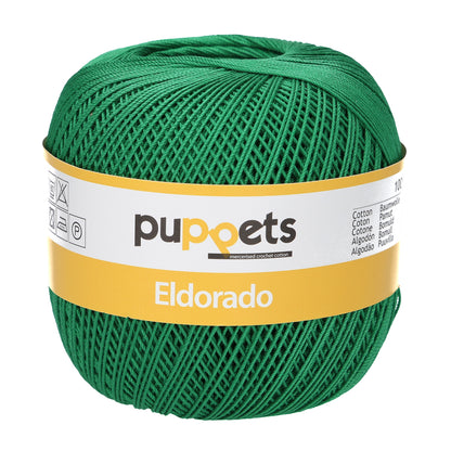 Ball of Puppets Eldorado No 10 cotton yarn in emerald