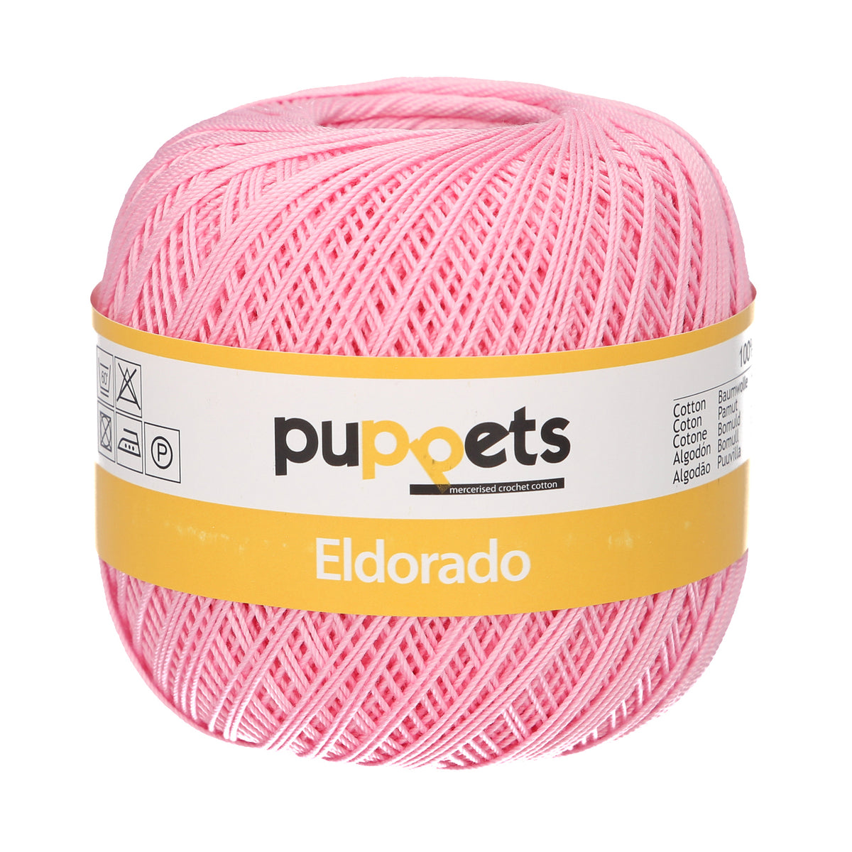 Ball of Puppets Eldorado No 10 cotton yarn in mid pink