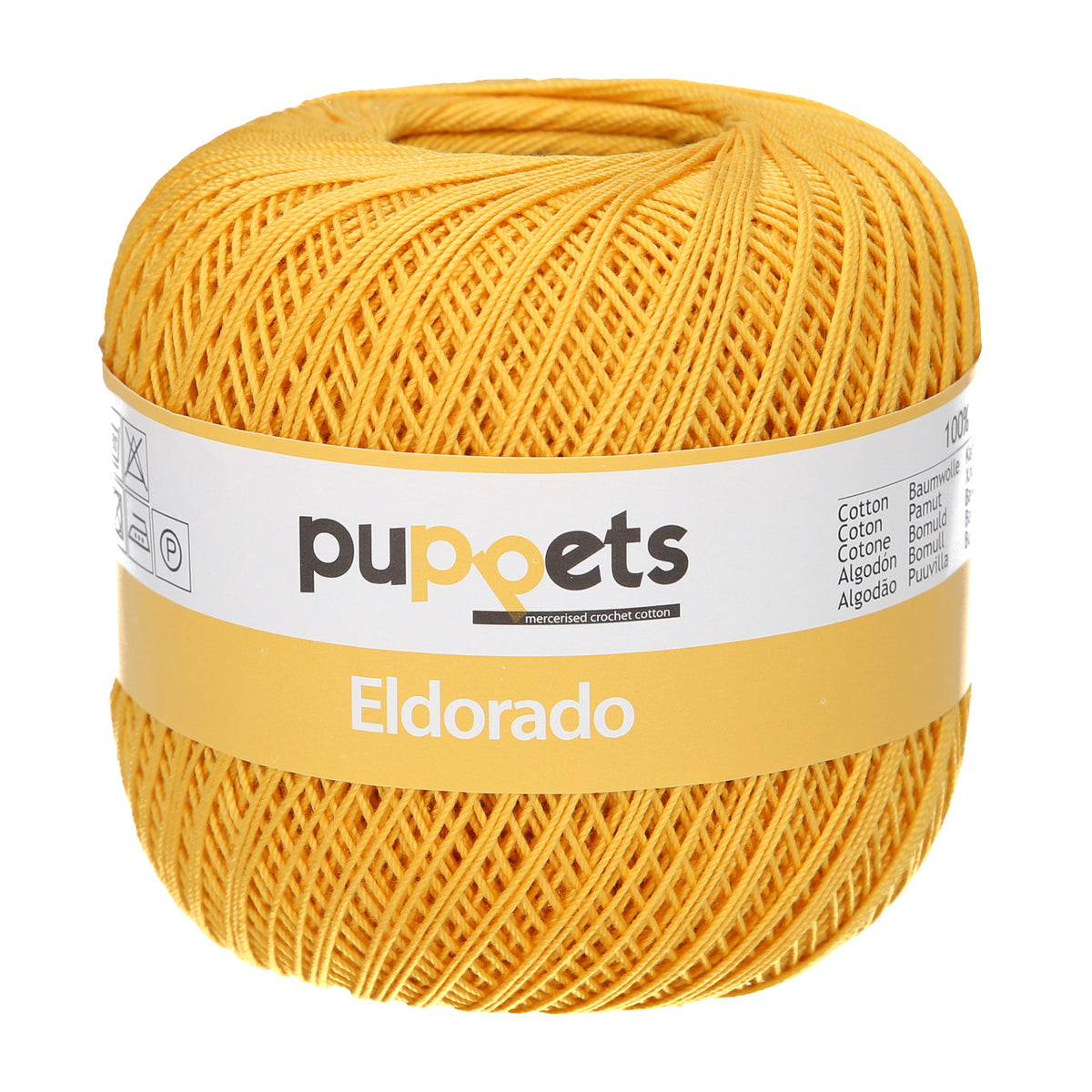 Ball of Puppets Eldorado No 10 cotton yarn in gold