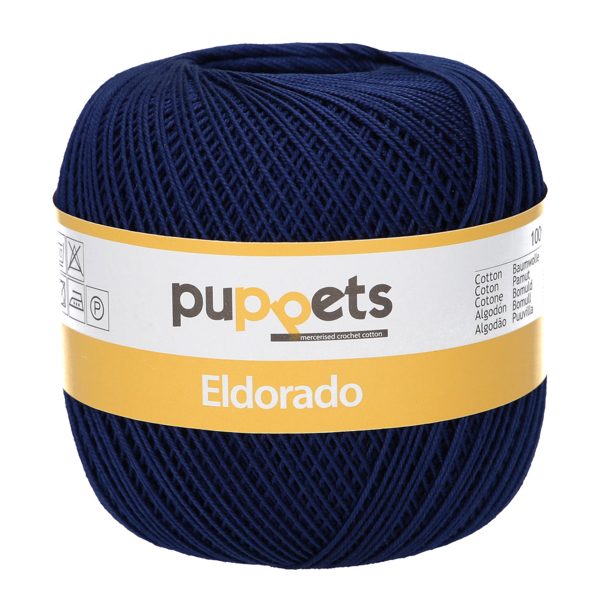 Ball of Puppets Eldorado No 12 cotton yarn in navy