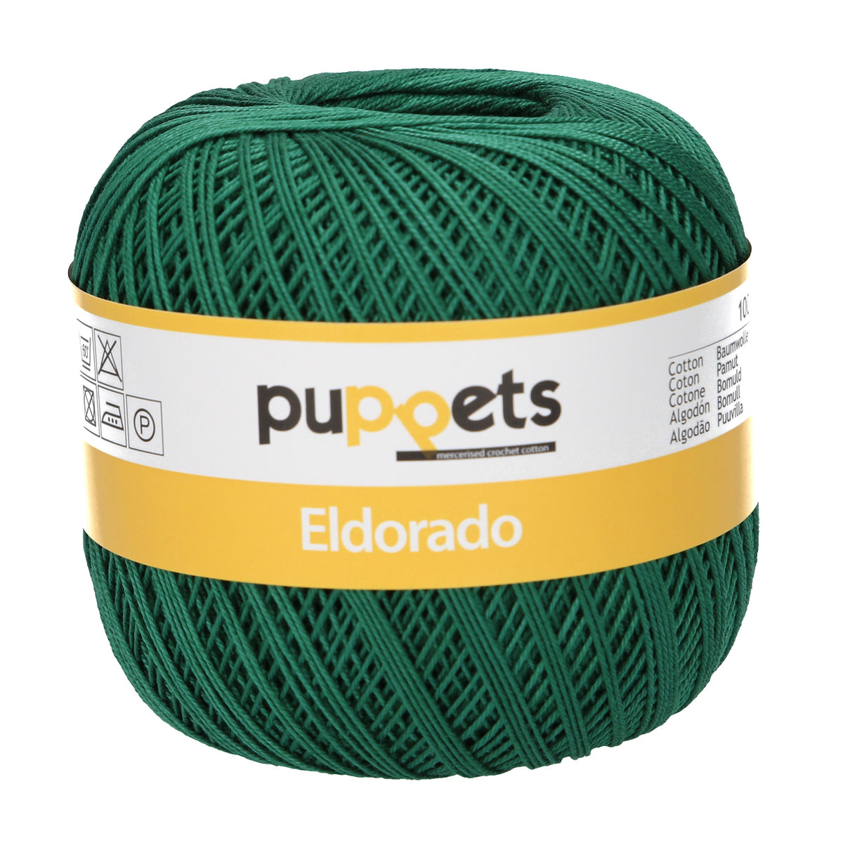 Ball of Puppets Eldorado No 12 cotton yarn in bottle green