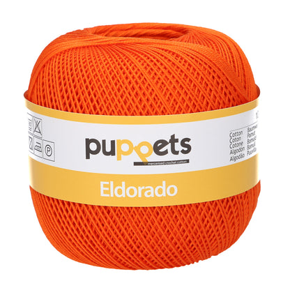 Ball of Puppets Eldorado No 12 cotton yarn in orange