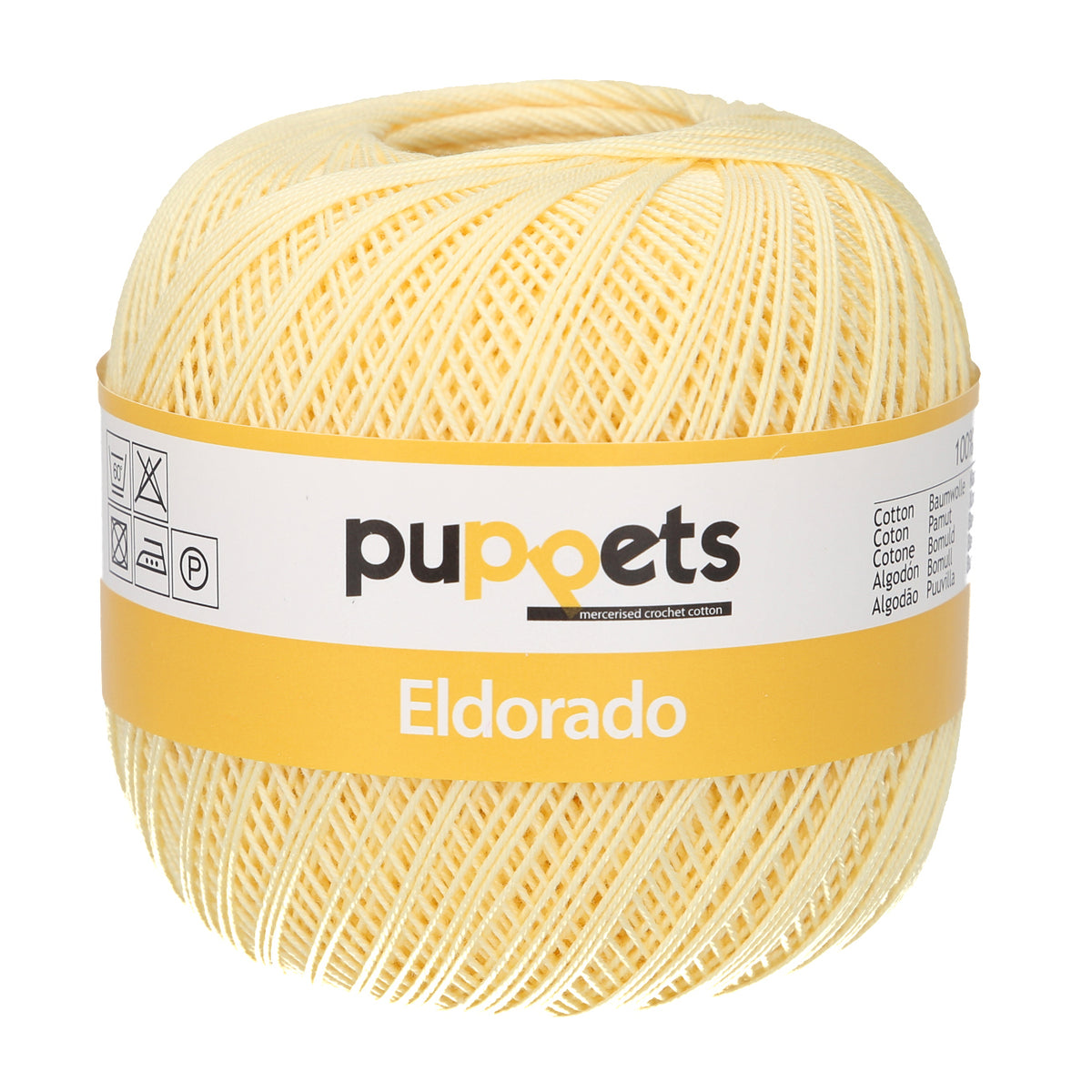 Ball of Puppets Eldorado No 12 cotton yarn in pale yellow