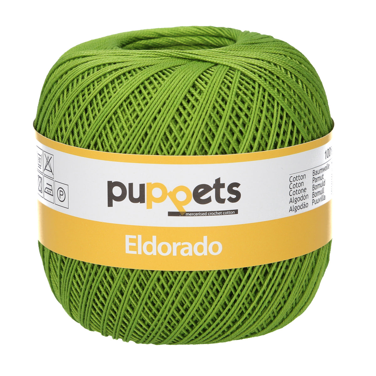 Ball of Puppets Eldorado No 12 cotton yarn in green