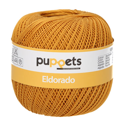 Ball of Puppets Eldorado No. 12 cotton yarn in dark gold