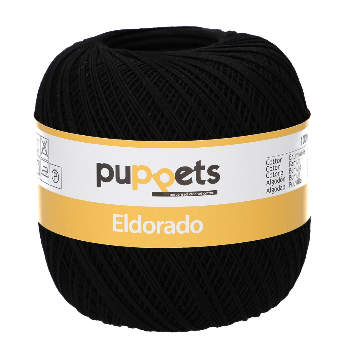 Ball of Puppets Eldorado No 16 cotton yarn in black