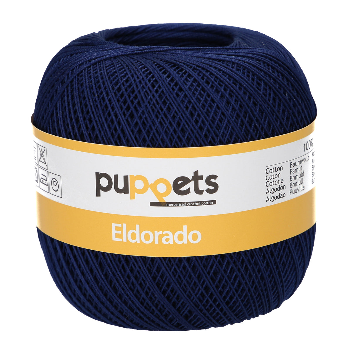 Ball of Puppets Eldorado No 16 cotton yarn in navy