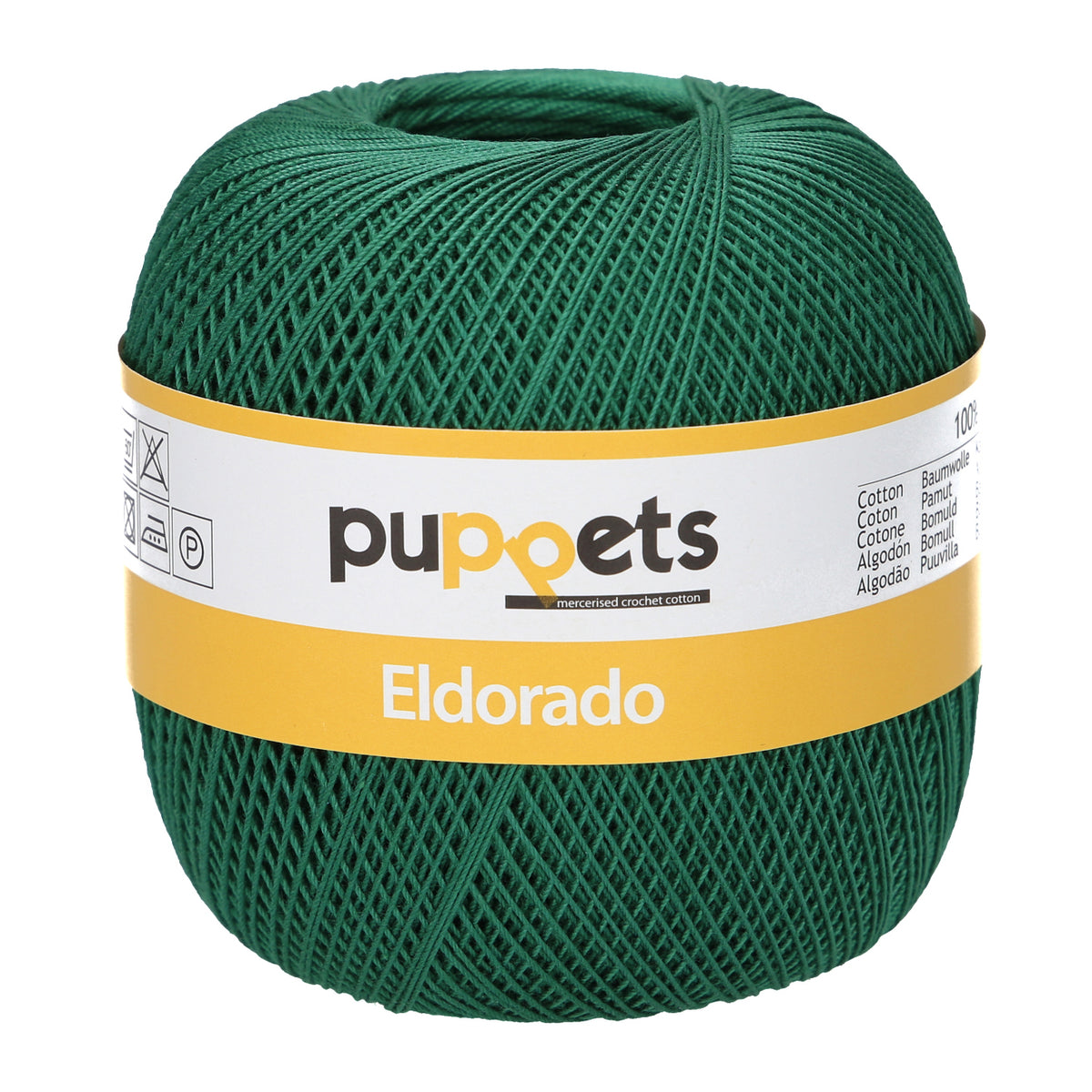 Ball of Puppets Eldorado No 16 cotton yarn in bottle green