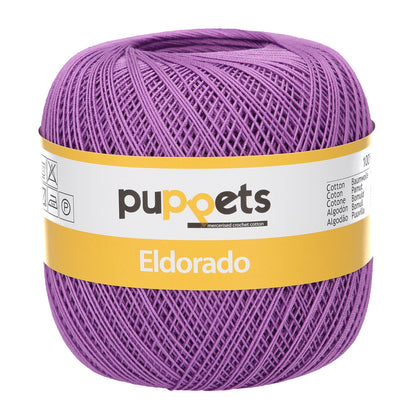 Ball of Puppets Eldorado cotton crochet yarn in purple