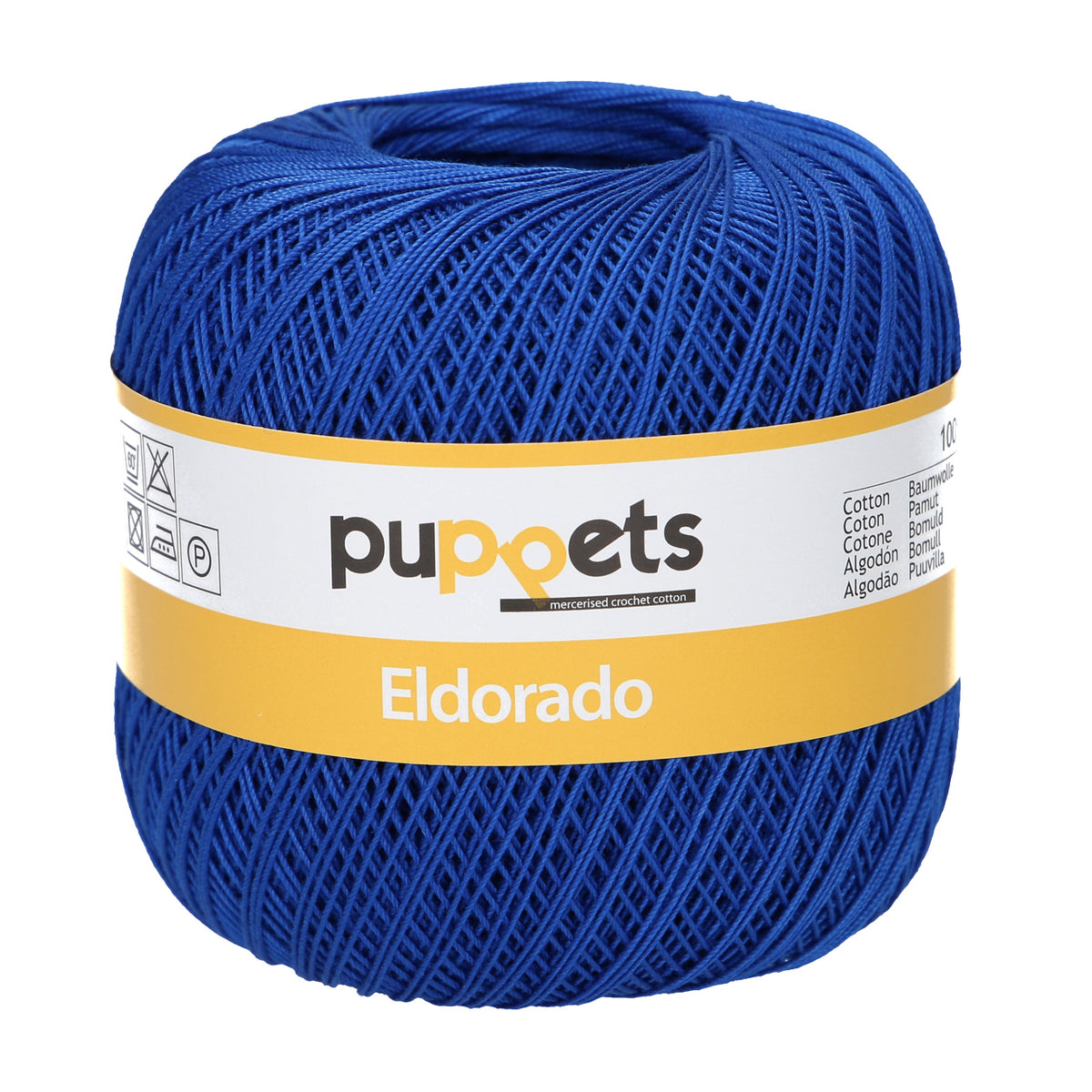 Ball of Puppets Eldorado cotton crochet yarn in royal blue