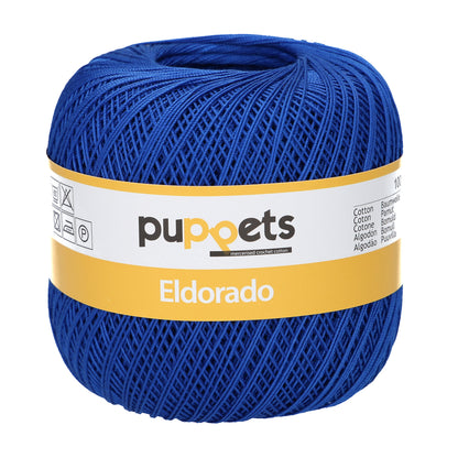 Ball of Puppets Eldorado cotton crochet yarn in royal blue
