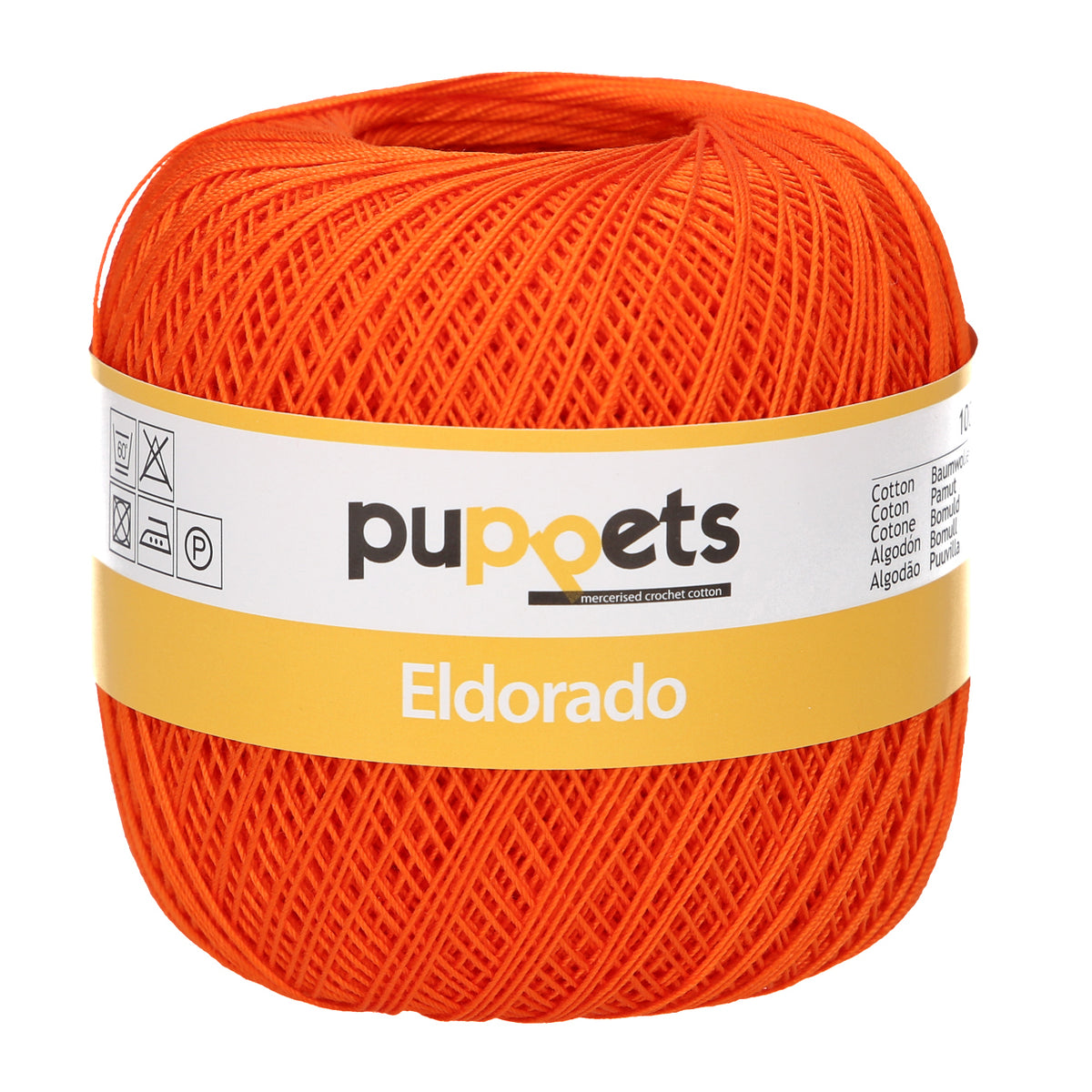 Ball of Puppets Eldorado No 16 cotton yarn in orange