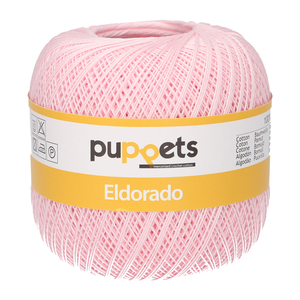 Ball of Puppets Eldorado cotton crochet yarn in pale pink