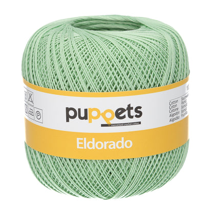 Ball of Puppets Eldorado cotton crochet yarn in pale green