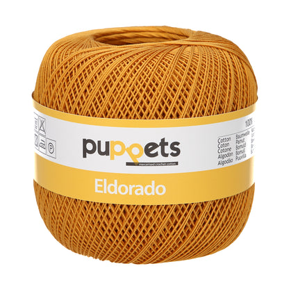 Ball of Puppets Eldorado No 16 cotton yarn in dark gold