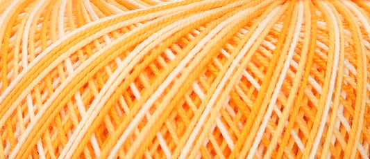 Ball of Puppets Eldorado variegated cotton crochet yarn in orange