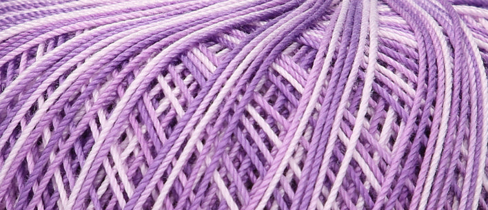 Ball of Puppets Eldorado variegated cotton crochet yarn in lilac