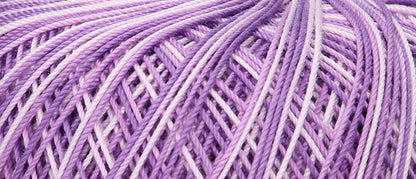 Ball of Puppets Eldorado variegated cotton crochet yarn in lilac