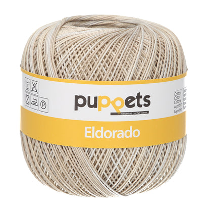 Ball of Puppets Eldorado variegated cotton crochet yarn in cream