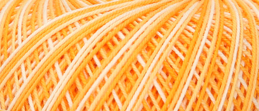 Ball of Puppets Eldorado variegated cotton crochet yarn in orange