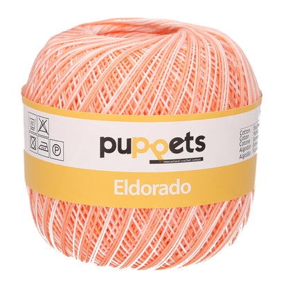 Ball of Puppets Eldorado variegated cotton crochet yarn in pale pink
