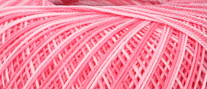 Ball of Puppets Eldorado variegated cotton crochet yarn in dark pink