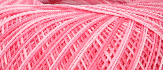 Ball of Puppets Eldorado variegated cotton crochet yarn in dark pink