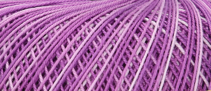 Ball of Puppets Eldorado variegated cotton crochet yarn in lilac